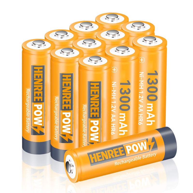 Henreepow 1.2V 1300mAH AA NI-MH Batteriji rikarikabbli