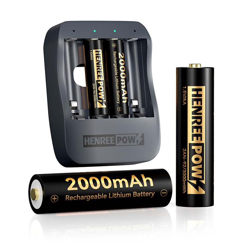 Henreepow AA 2000mAH 1.5V Batteriji tal-litju b'kapaċità għolja