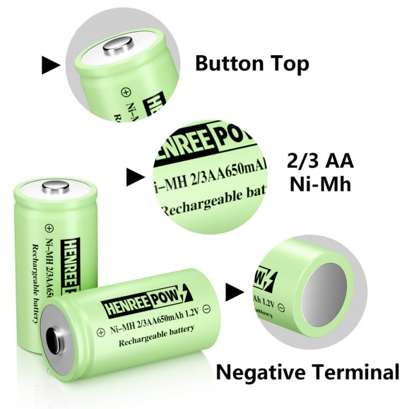 Henreepow Ni-MH 2/3 AA Batteriji rikarikabbli