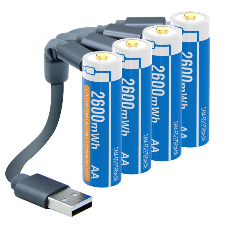 Henreepow Rechargeable AA 2600 Batteriji tal-Lithium