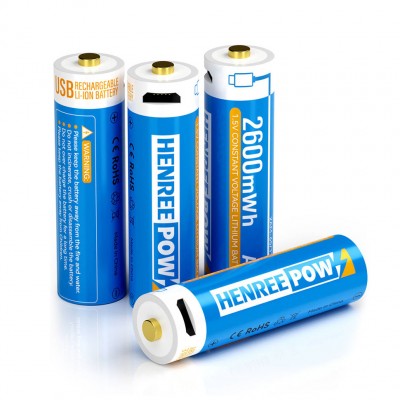 Henreepow Rechargeable AA 2600 Batteriji tal-Lithium